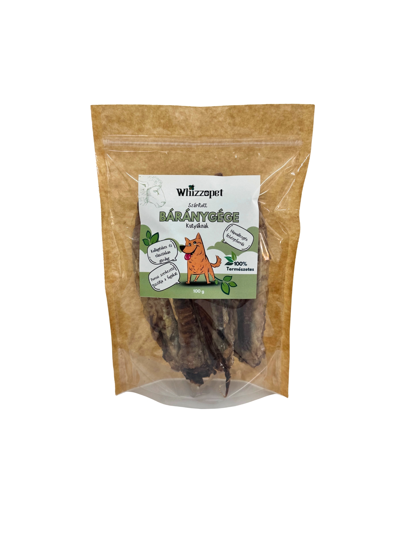 Természetes, szárított báránygége jutalomfalat kutyának.