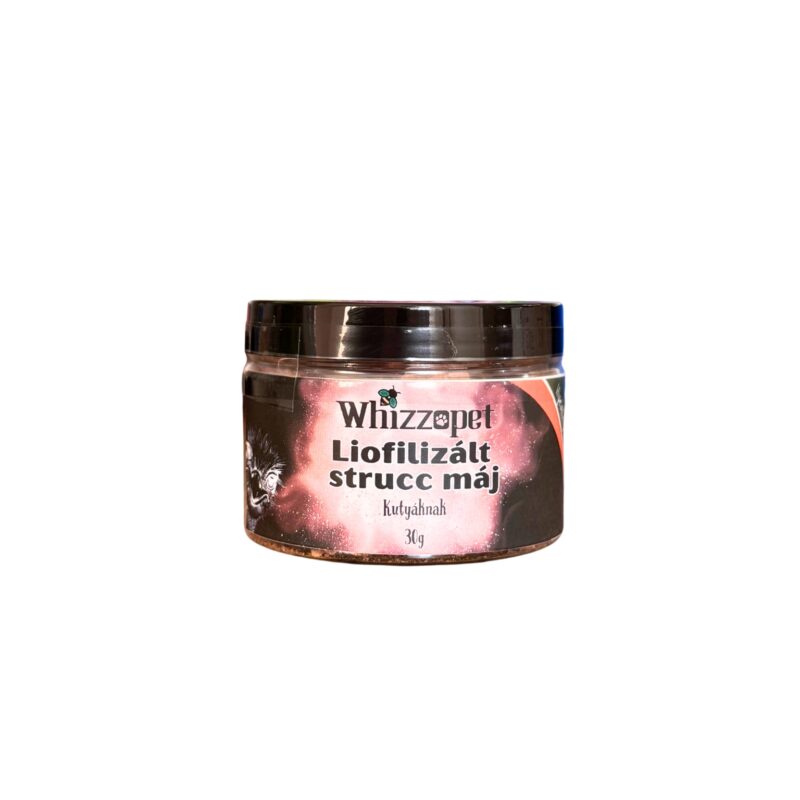 Liofilizált strucc máj jutalomfalat kutyának - 100% természetes, hipoallergén fehérjeforrás.