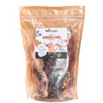 Szárított strucc mix jutalomfalat kutyának - egzotikus, hipoallergén fehérjeforrás.