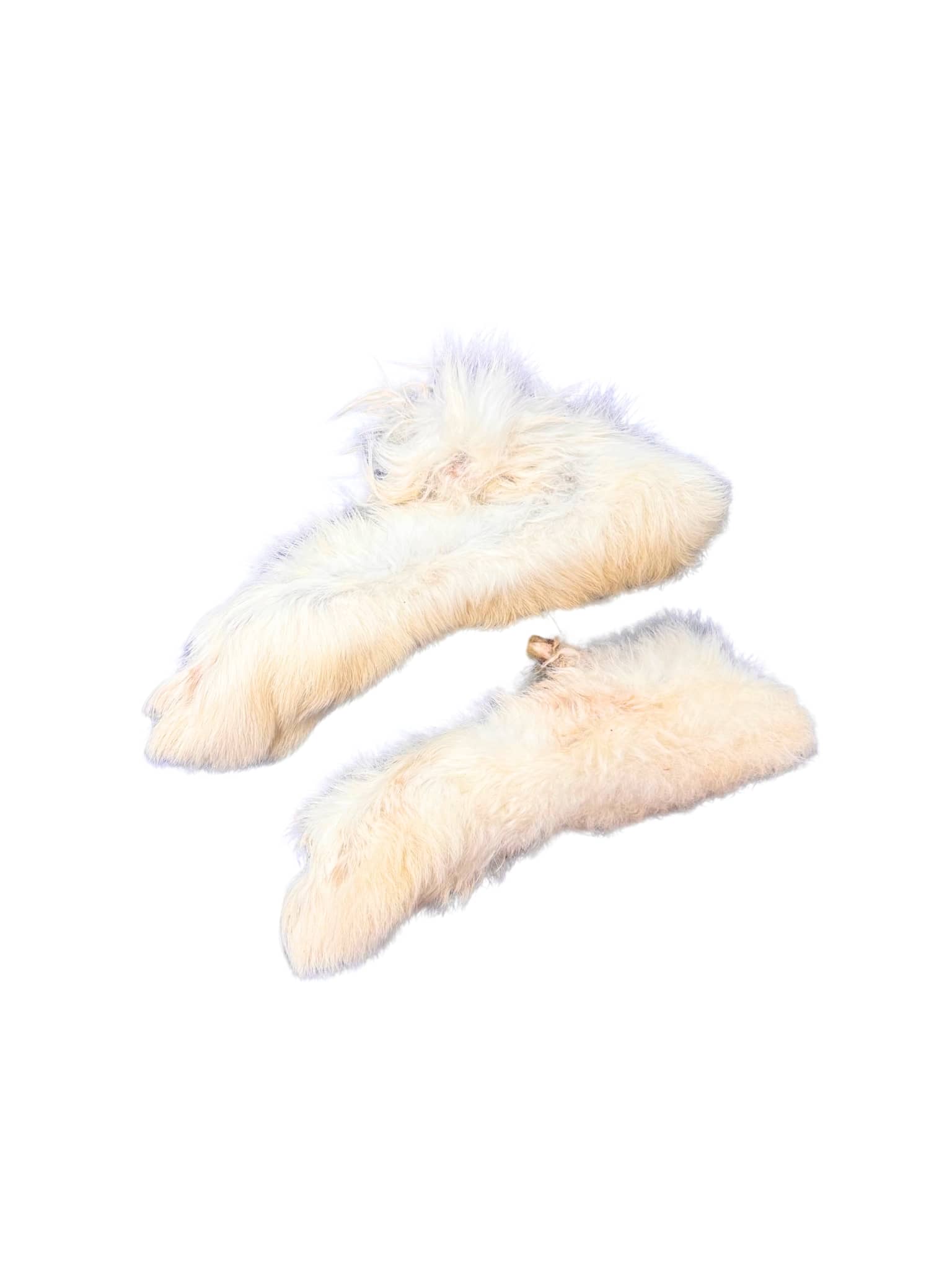 Szárított szőrös nyúlláb kutyának, csontos, természetes rágó.