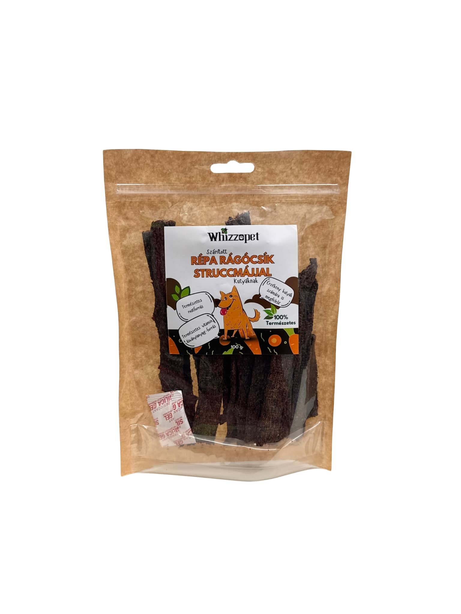 Szárított répa rágócsík struccmájjal jutalomfalat kutyáknak.