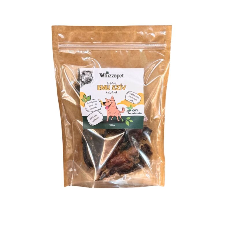 Szárított emu szív kutyáknak.
