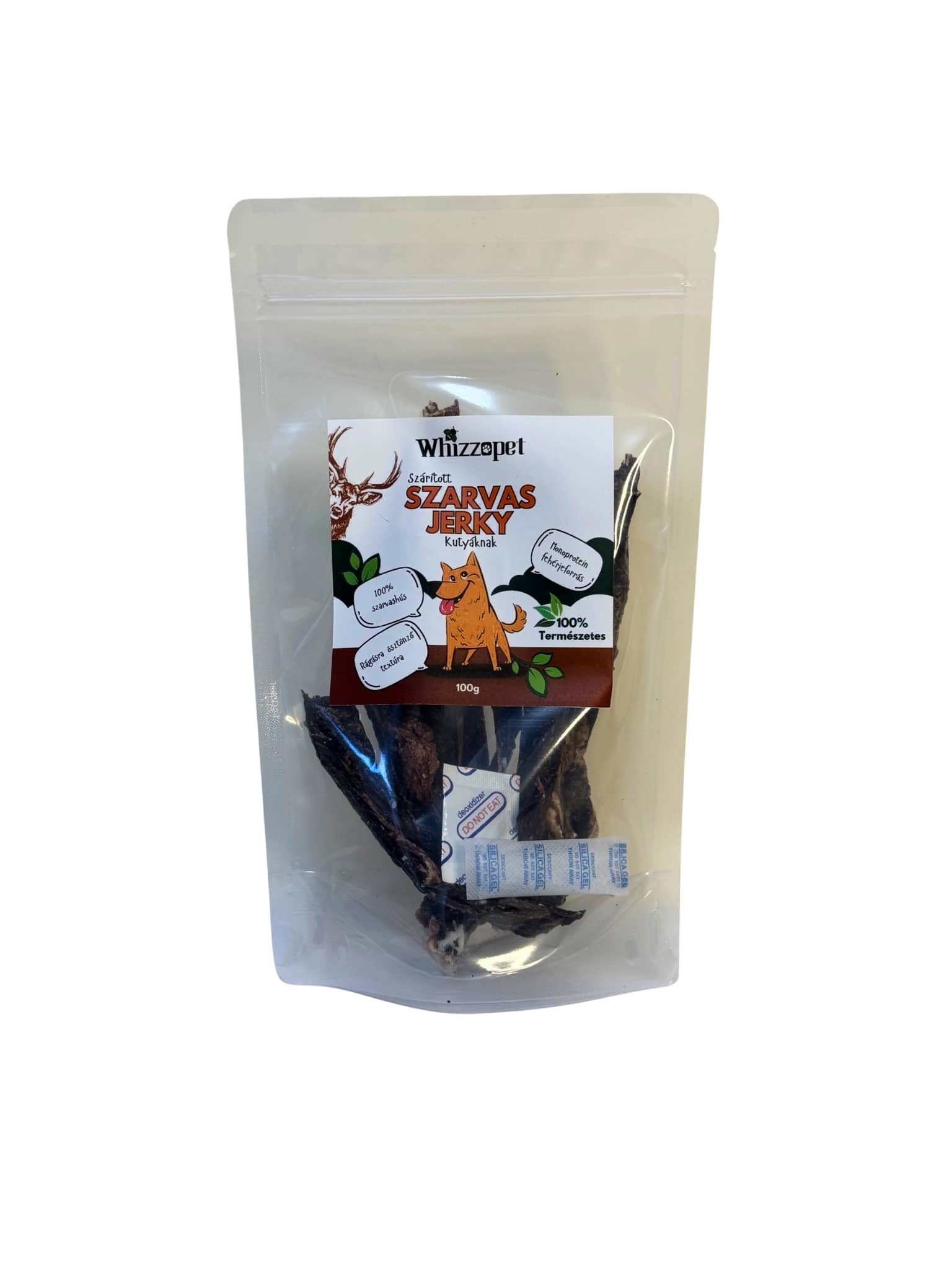 Szárított szarvas jerky jutalomfalat kutyáknak.